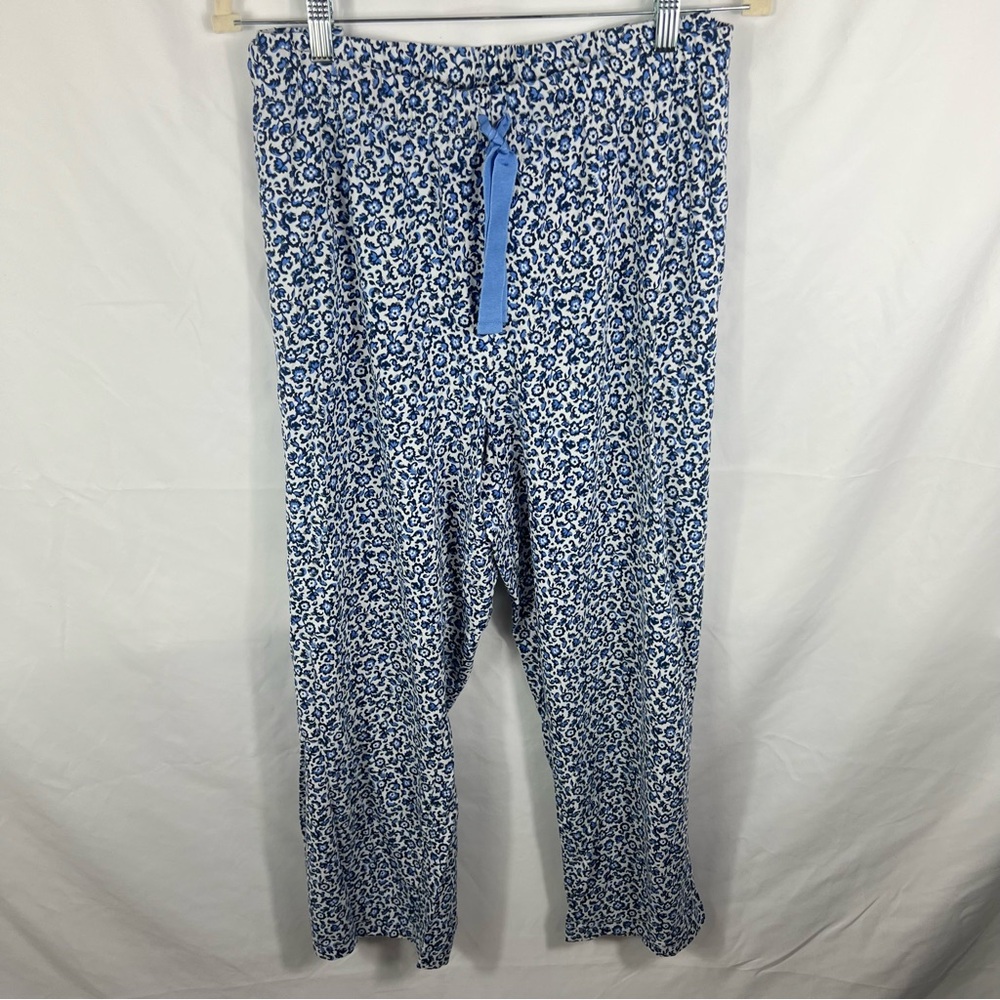 Lands' End Blue and White Floral Lounge Pants